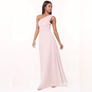 Azazie One-Shoulder Blush Dress